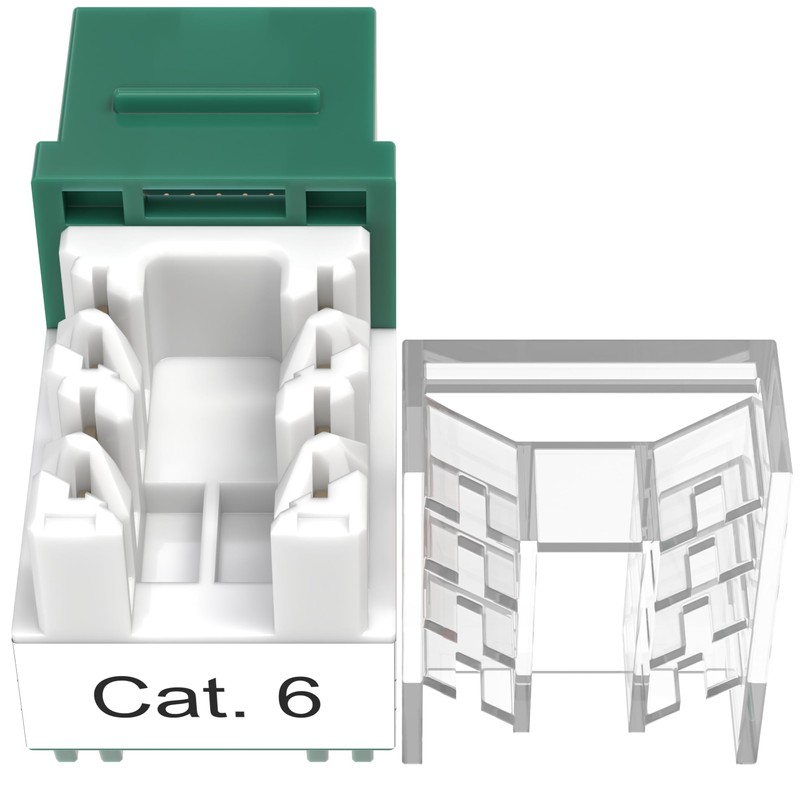 SATMAXIMUM 10 Pack Cat6 Keystone Ethernet Wall Jacks RJ45 Punch