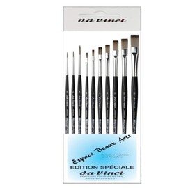 Da Vinci Series 373 (3373), Set of 3 Synthetic Brushes, 0,2,4 and Da Vinci Series 374 (3374) Flat Synthetic,2,4,6,8,10,12,16