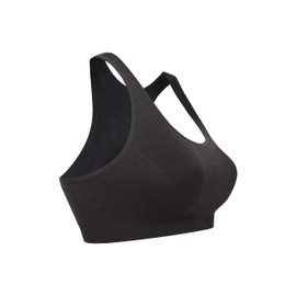 Mountain Warehouse Antibacterial Seamless Womens Bra - Stretchable, Antichafe Ladies Sports Bra, Racer Back, Lightweight & Support Bra -For Running, Gym, Sports, Fitness Black S