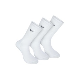 Bulusorganic Crew Socks, 3 Pair of 100% Organic Terry Cotton Socks, Compression for a Secure Fit, Reinforced Toe and Heel(US, Numeric, 5, 7.5, Regular, Regular, White)