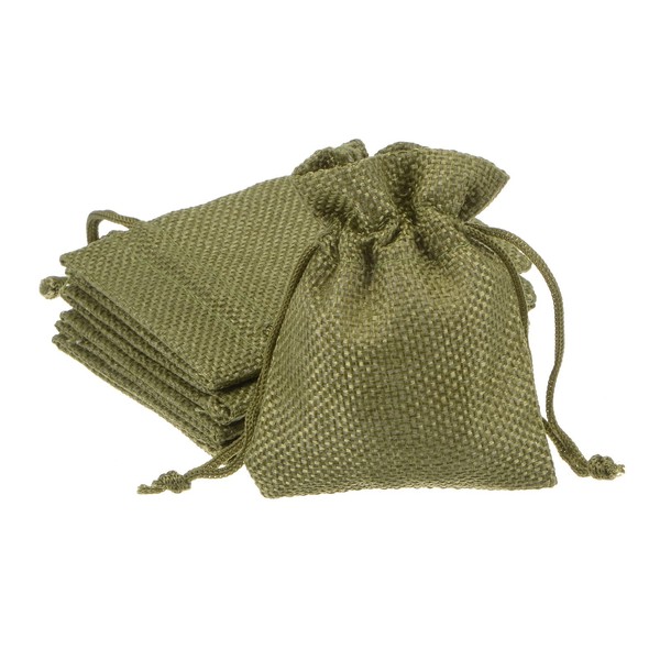 HARFINGTON 5pcs Small Double Drawstring Bags, 2.8" x 3.5" Cotton