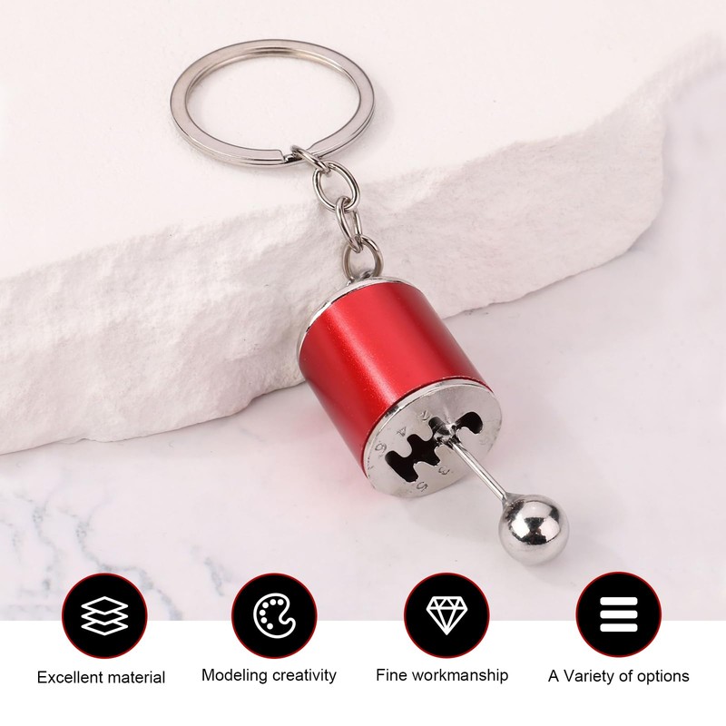 leechio 1 PC Car Shift Head Keychain, Mini Cool Keychains,