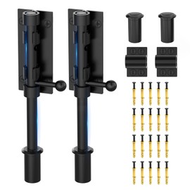 Barrel Bolt Latch, Sliding Bolt Gate Lock Door Latches Hardware, 7.8 Inch Heavy Duty Solid 304 Stainless Stee Door Lock for Fence/Wooden/Barn Door/Yard Door/Interior Door Latch (2 Pack Black)