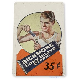 Tinworld Tin Sign: Bickmore Easy Shave Cream Metal Decor B111