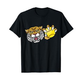 Wildcat Bobcat Lynx Cougar Softball Ball Cartoon Character Men Women Kids T-Shirt