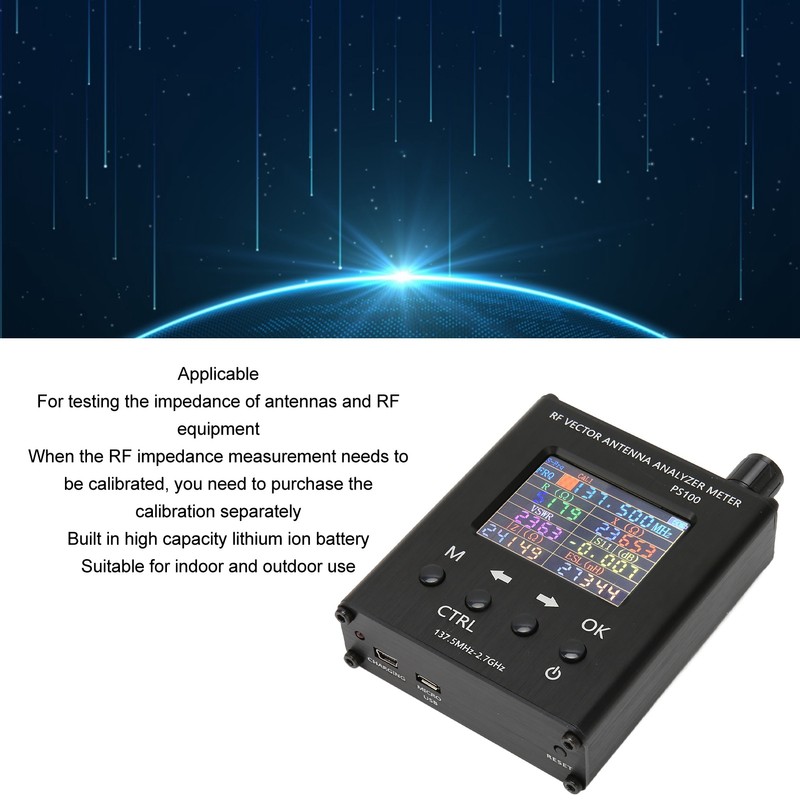 Antenna Analyzer Handheld 137.5MHz‑2.7GHz UV RF Vector Analyzer for Indoor