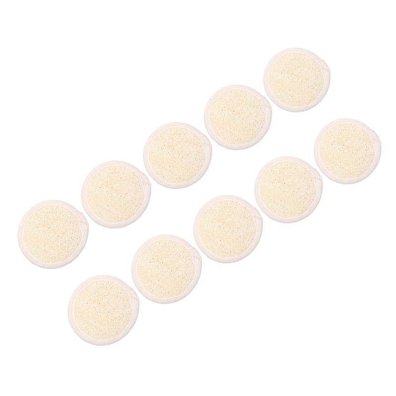 10pcs Loofah Facial Exfoliating Pads Round Shaped Reusable Gentle Scrubbing