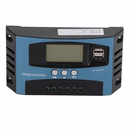 Solar Charge Controller 12V 24V Intelligent Identification MPPT Charging LCD Display Solar Panel Charge Regulator 60A (20A Discharge)