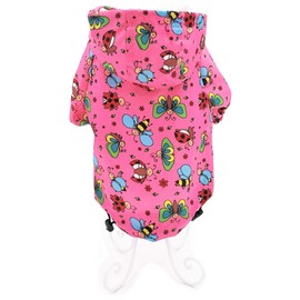 for Small Pet Cat Dog Raincoat Hoodie Coat Waterproof Rain Jacket Rainwear (L: Length - 16", Pink)