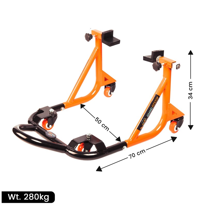 GRAND PITSTOP Universal Adjustable Rear Paddock Stand for Motorcycles with