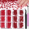 2 Boxes 3D Bow Nail Charms, Red Mini Bow Charms
