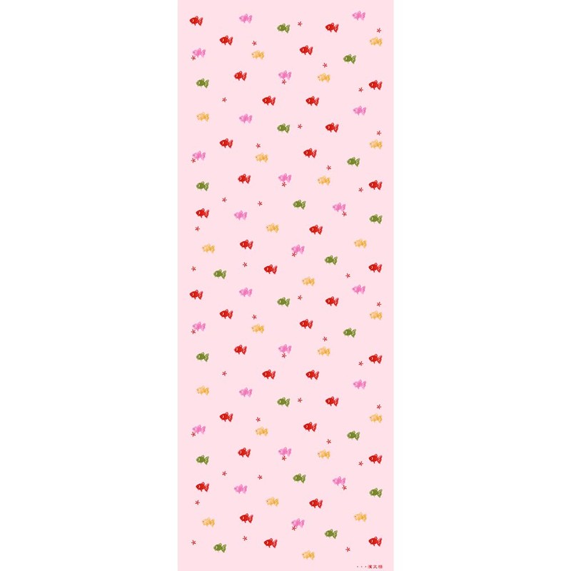 Hamamonyo Tenugui, Colorful Goldfish, Pink