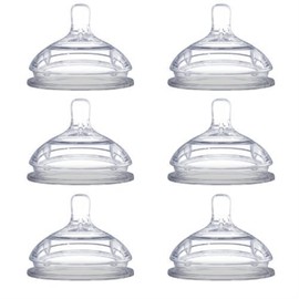 Comotomo Replacement Silicone Nipples, Fast Flow - 6 Pack