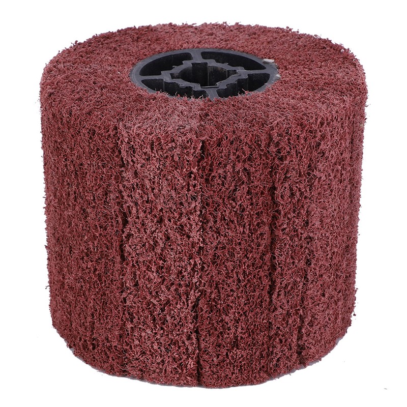 Wire Drawing Wheel Brush Drum Burnishing Cross Rubber Core Polishing
