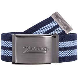 2Stoned Money Belt Safe Belt Unisex 4cm Wide Matte Buckle Speed for Men and Women, Navy-light blue, Classic