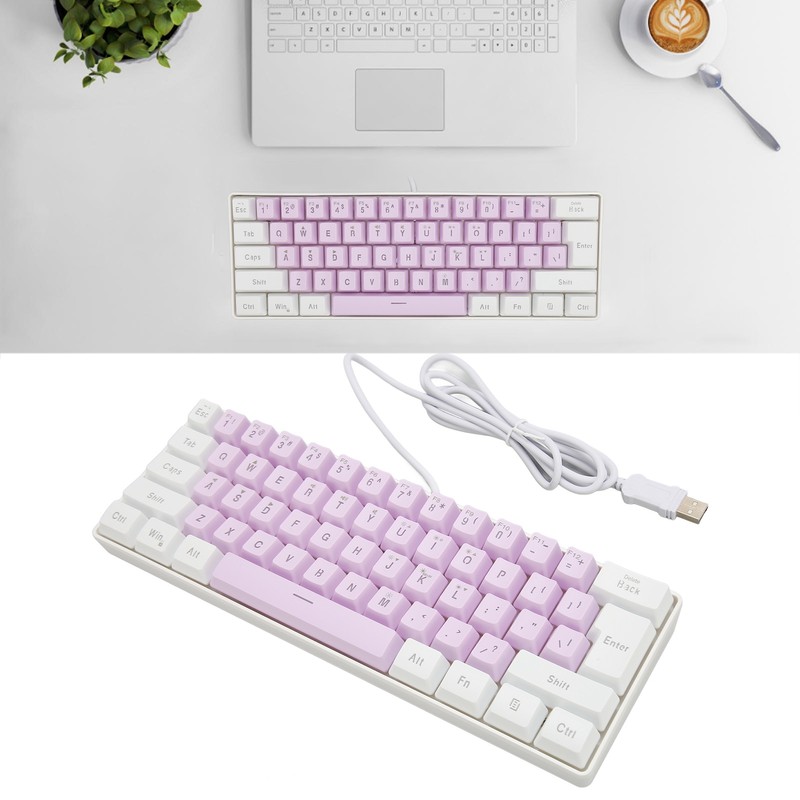 Gaming Keyboard USB 61 Keys Ergonomic Contrast Color 6 RGB