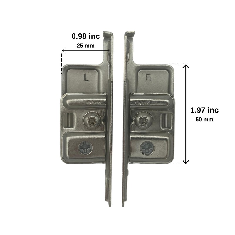 Blum Drawer Front Fixing Bracket, Nickel, Right and Left, Screw-On,