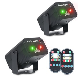 Pack of 2 Mini Disco Light Party Light, Disco Light with Remote Control, 32 Patterns Strobe Party Light with Music Controlled, USB Disco Ball Party Lights for Birthday Decorations Club Bar