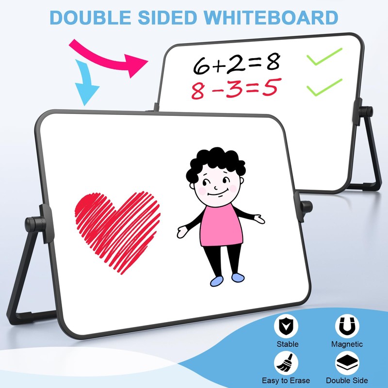 Nicpro Dry Erase Whiteboard A4 with Stand, 21 x 30