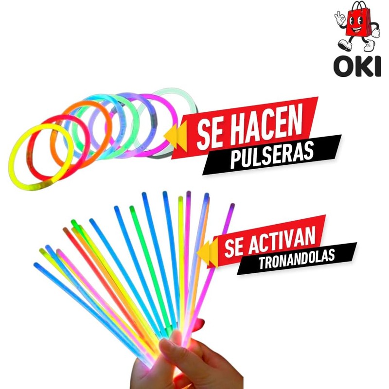 Glow Sticks para fiestas – Kit 90 barras + 90