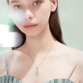 enjoylifecreative Daughter Necklace from Dad Mother Sterling Silver Father Daughter Gift Infinity Heart Pendant Birthstone Necklace for Daughter, Sterling Silver, Not known.