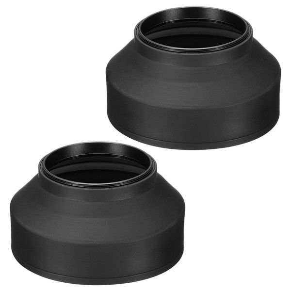 PATIKIL 62mm Camera Lens Hood, 2Pcs Rubber Collapsible Lens Protector