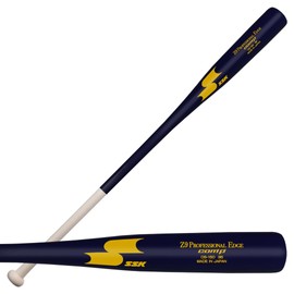 SSK Z9 Professional Edge Comp Coaches Wood Fungo Bat 33" 35" 37" - Baseball & Softball – 22+ Colors - 60 Day Warranty (33", Natural/Navy/Yellow)