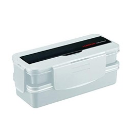 Asvel TLB-TS870 Bento Box, Dishwasher Safe, Chopsticks Included, 2 Tiers, N-Lantas Collection, Ag Antibacterial, White