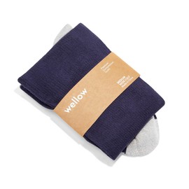 Wellow Wide Calf Compression Socks for Men & Women, 18-25 mmHg Made with Viscose from Bamboo, Nurses & Pregnancy Support, Relieves Swelling, Knee High, XL, Eclipse