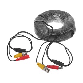 INFINAUTO Universal Car Reverse Rear View Parking Camera Video Cable BNC+DC Backup Camera Video Cable Extension for Monitor and Backup Black 25M