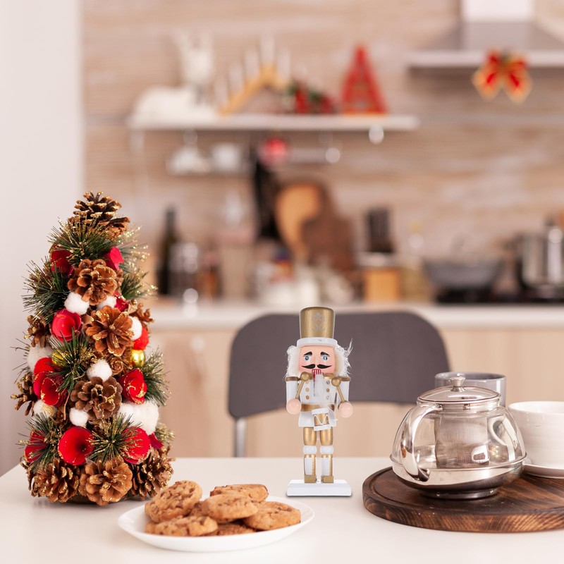 Ciieeo 3pcs Wooden Nutcracker Ornaments 6 Inch Christmas Nutcracker Doll