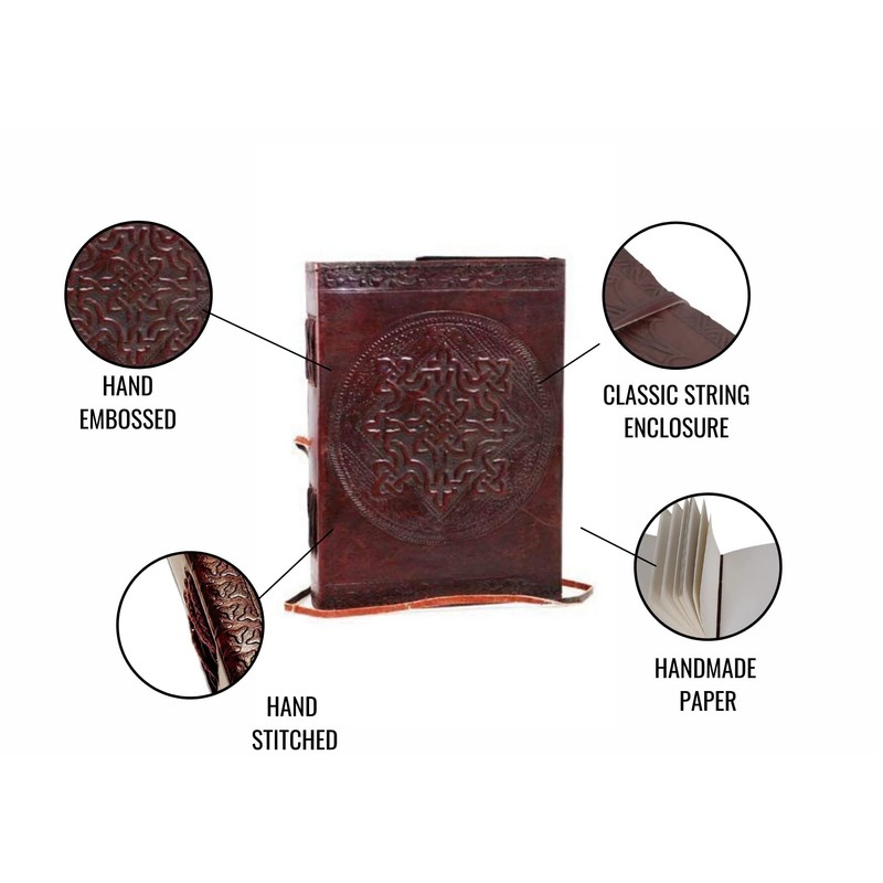 18 cm New Age Celtic Knot Leather Blank Book grimoire
