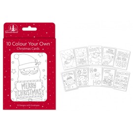 Tallon Festive Wonderland Colour Your Own Christmas Cards, Assorted - Box of 10