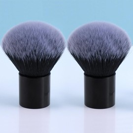 Reazana Makeup Brushes Kabuki Brushes 2pcs Fashion Powder Foundation Brush Contour Blush Brush Face Blender Brush Bronzer Mineral Cosmetics Buffing Blending Brushes Soft Synthetic Fibers (Round Top)