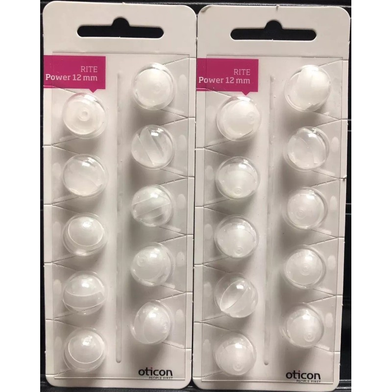 Oticon 2 Packs Oticon 12mm Power Rite Domes. 10 Domes/pack,