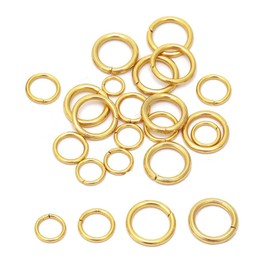 Pack of 24 Round Carabiner Hooks, 18/20/25/27 mm O-Ring Zinc Alloy Carabiner Spring Split Rings Key Ring Small for Crafts, DIY Bag Rings Craft Making, for Keys and Crafts (Gold)