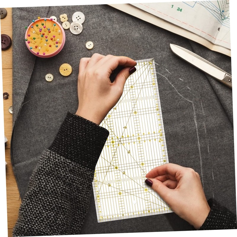 jojofuny Patchwork Ruler for Quilting Sewing Transparent Measuring Tool with