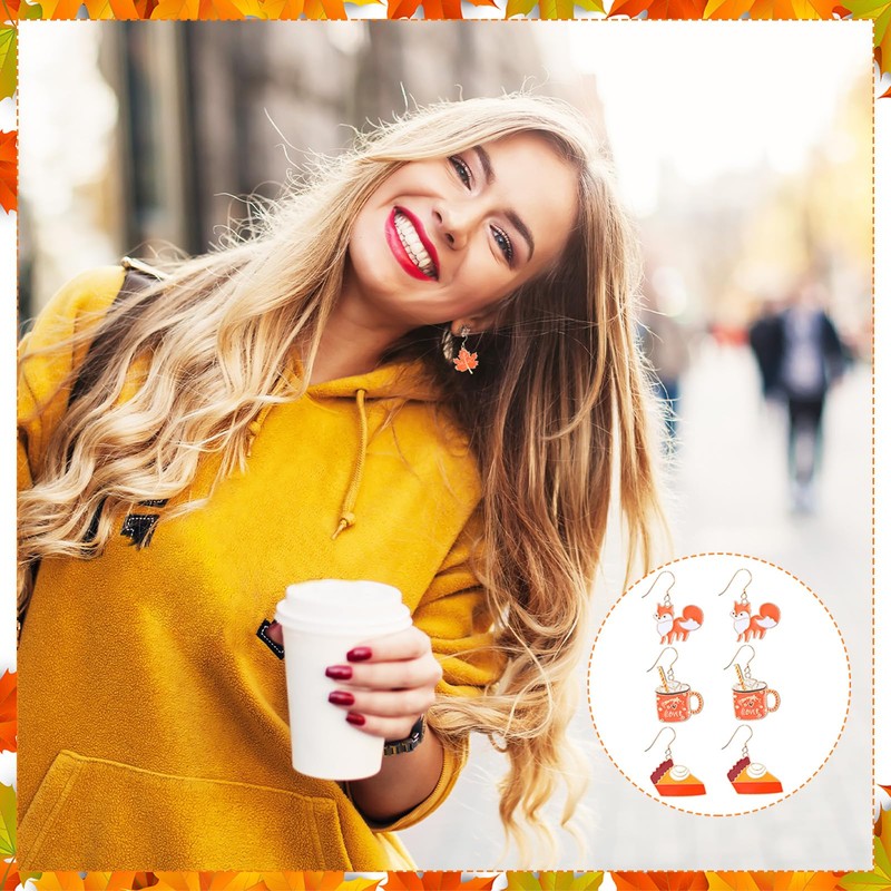 Sasylvia 36 Pairs Thanksgiving Earrings for Women Holiday Earrings Variety