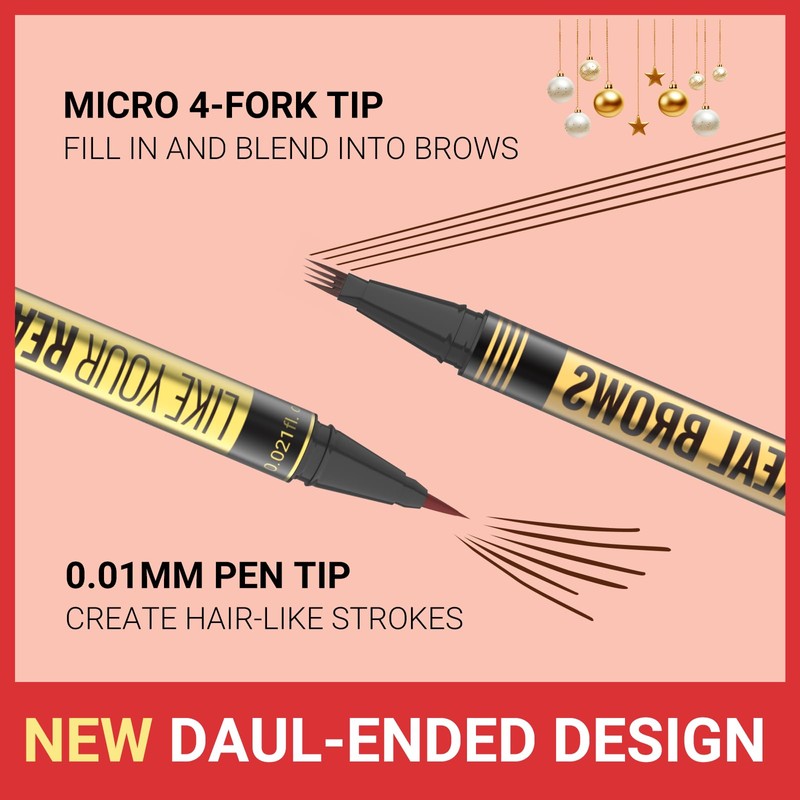 Microblading Eyebrow Pen - 2-in-1 Dual-Ended Eyebrow Pencil with Micro-Fork