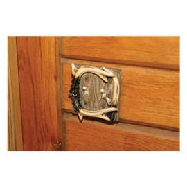 River's Edge Products Electrical Cover Plate Switch Double - Antler, Fits 2 Standard Light Switches, Screws Included