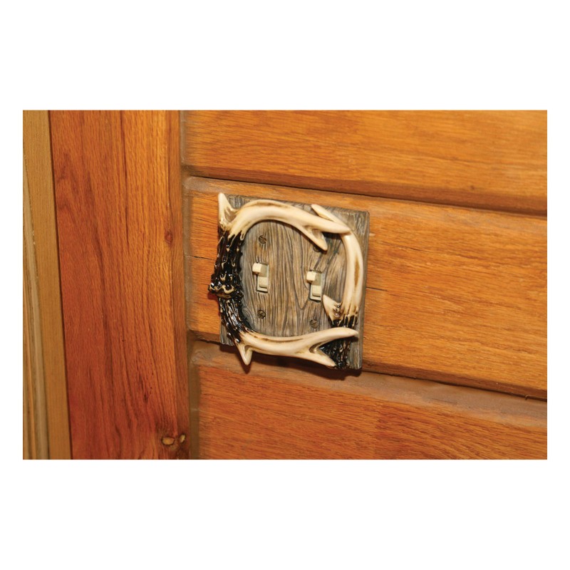 River's Edge Products Electrical Cover Plate Switch Double - Antler,