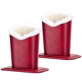 Aatacas Pack of 2 Plush Lined Eyeglasses Holder Stand Protective Glasses Case For Desks Or Nightstands (2 Pcs Red)