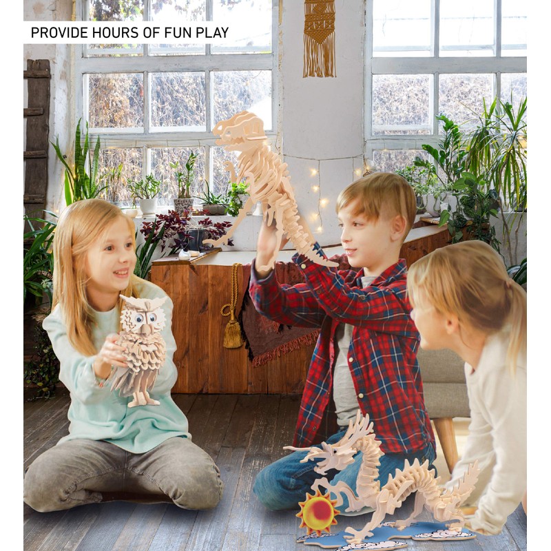 Puzzled 3D Puzzle Owl Wood Craft Construction Model Kit, Fun