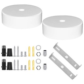 Bajiuxhfei 2 Stück Baldachin Runde Deckenplatten aus Eisen, Deckenbaldachin, Lampenbaldachin Metal, Lampenabdeckung Decke, für Wohnzimmer, Flur, Küchenleuchter