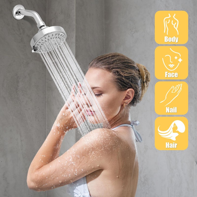 AISOSO Shower Head, 5 Modes High Pressure Shower Heads for