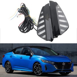 AOKAILI Fog light DRL Amber Sequential Turn Signal Lamp Compatible With 2023 2024 2025 Sentra S SV SR，1 Set Front Bumper Fog light Front Bumper Trim