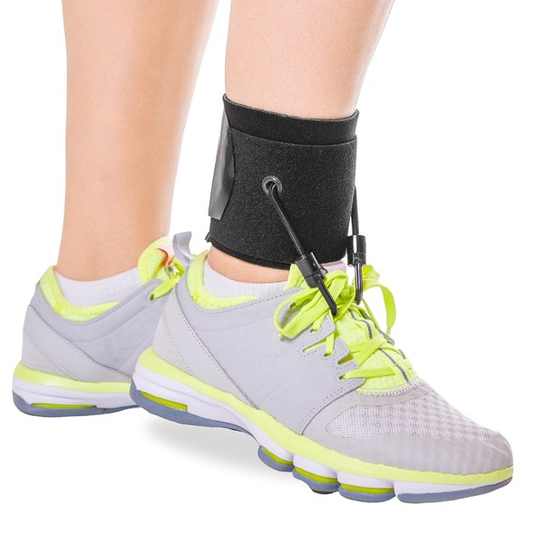 BraceAbility AFO - Férula suave para pies con dorsiflexión ajustable para caminar con neuropatía, ayuda para levantar la marcha, diente Charcot Marie (CMT) y tratamiento del dolor de Aquiles (L/XL)