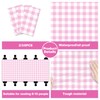 Ohkishly 2 Pack Pink Gingham Tablecloths, Pink and White Checkered
