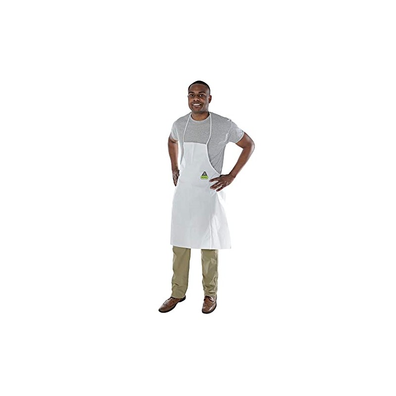 Cordova MPA100 Defender II White Microporous Apron, Attached Ties, 28"