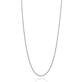 Miabella Solid Rhodium Plated 925 Sterling Silver Italian 1.5mm Diamond-Cut Braided Rope Chain Necklace for Men Women, Made in Italy (Length 16 Inches (X-Short))